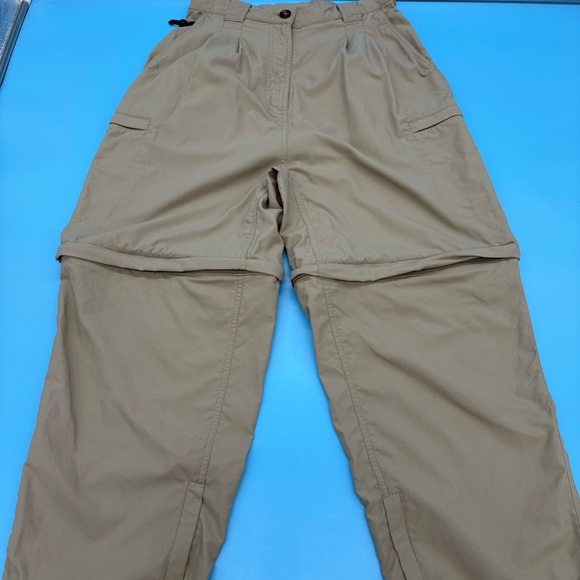 L.L. Bean Traveler Cargo Convertible Khaki Hiking Pants Size 10 - Picture 6 of 11